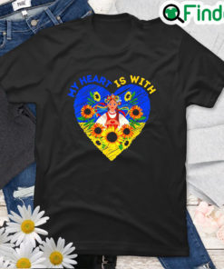 My Heart Is With Ukraine Ukrainian Flag Traditional Free Ukraine T Shirt