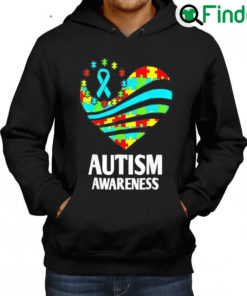 Nice Autism Awareness Women Heart Support Autistic Month Hoodie