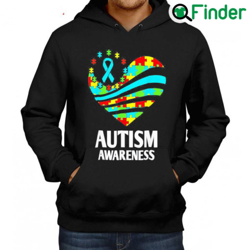 Nice Autism Awareness Women Heart Support Autistic Month Hoodie