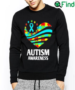 Nice Autism Awareness Women Heart Support Autistic Month Sweatshirt