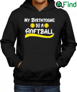 Nice My Birthstone Is A Softball Softball Pitcher Catcher Hoodie