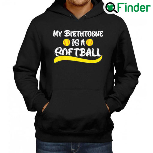 Nice My Birthstone Is A Softball Softball Pitcher Catcher Hoodie