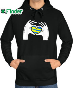 Nice heart Hands Stand with Ukraine Flag Peace Love Hoodie