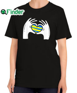 Nice heart Hands Stand with Ukraine Flag Peace Love Shirt