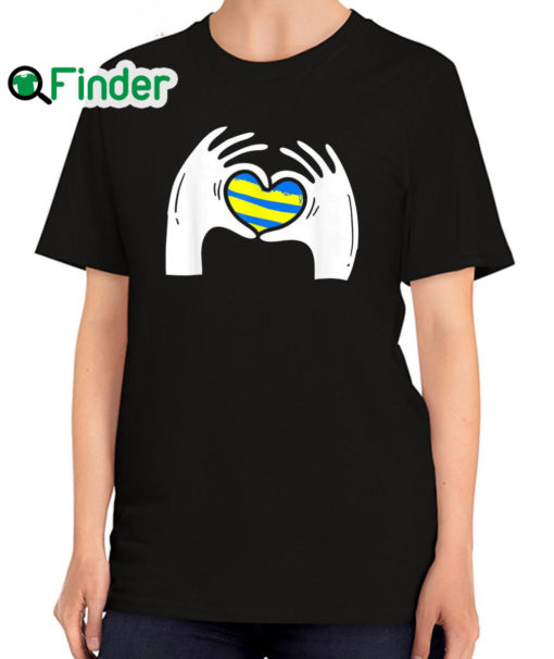 Nice heart Hands Stand with Ukraine Flag Peace Love Shirt