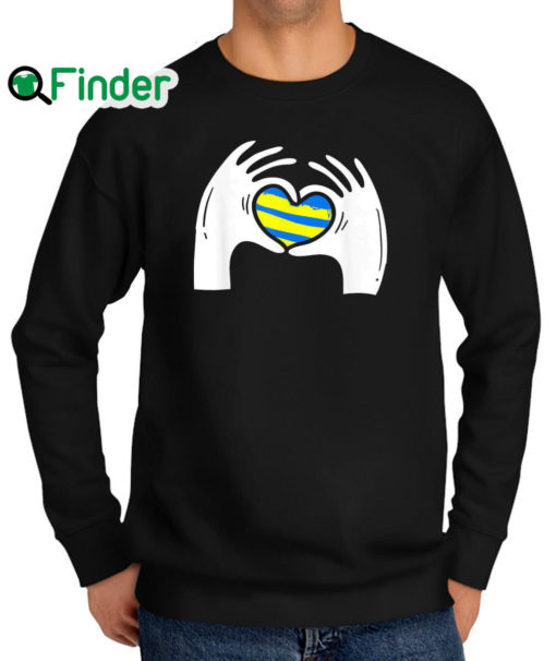 Nice heart Hands Stand with Ukraine Flag Peace Love Sweatshirt