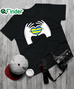 Nice heart Hands Stand with Ukraine Flag Peace Love T Shirt