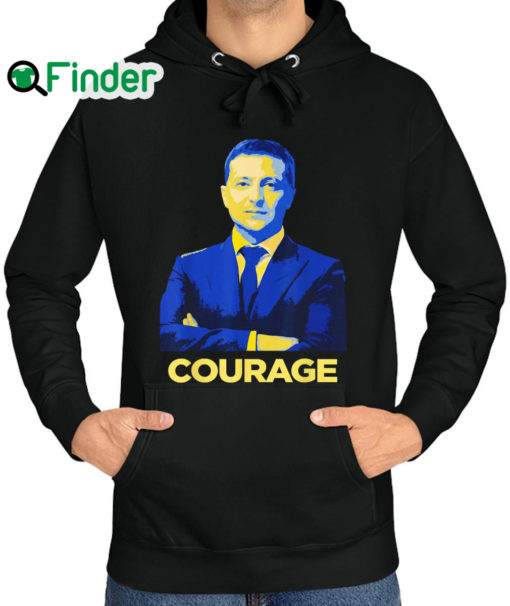 Nice hero Volodymyr Zelensky Stand With Ukraine Ukrainian Courage Hoodie