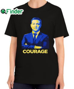 Nice hero Volodymyr Zelensky Stand With Ukraine Ukrainian Courage Shirt