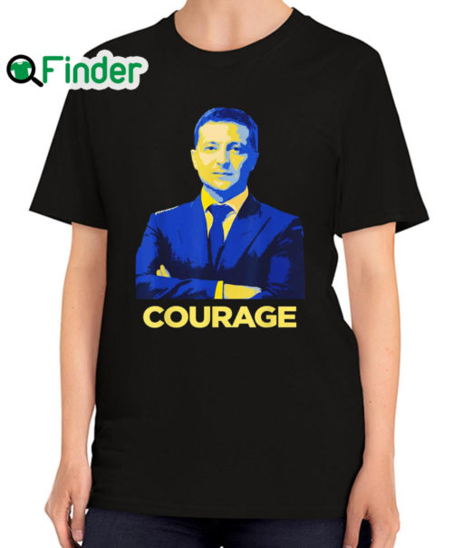 Nice hero Volodymyr Zelensky Stand With Ukraine Ukrainian Courage Shirt