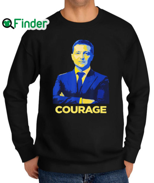 Nice hero Volodymyr Zelensky Stand With Ukraine Ukrainian Courage Sweatshirt