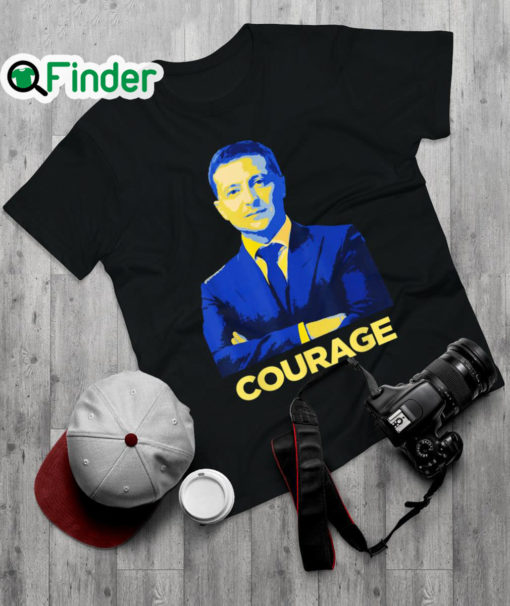 Nice hero Volodymyr Zelensky Stand With Ukraine Ukrainian Courage T Shirt