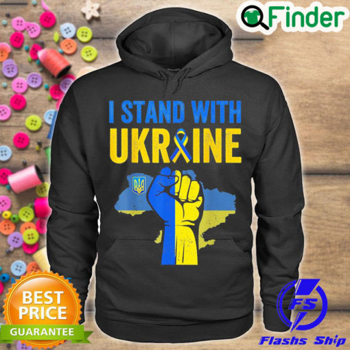 Nice support Ukraine I Stand With Ukraine Ribbon Flag Peace Ukraine Hoodie