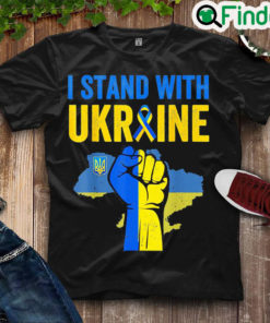 Nice support Ukraine I Stand With Ukraine Ribbon Flag Peace Ukraine Shirt