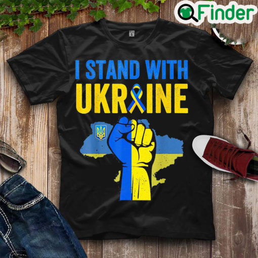 Nice support Ukraine I Stand With Ukraine Ribbon Flag Peace Ukraine Shirt