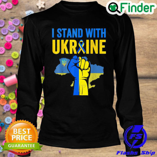 Nice support Ukraine I Stand With Ukraine Ribbon Flag Peace Ukraine Sweatshirt