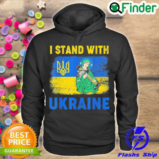 Nice vintage I Stand With Ukraine Saint Javelin Ukrainian Flag Peace Ukraine Hoodie