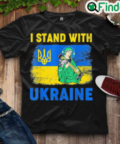 Nice vintage I Stand With Ukraine Saint Javelin Ukrainian Flag Peace Ukraine Shirt