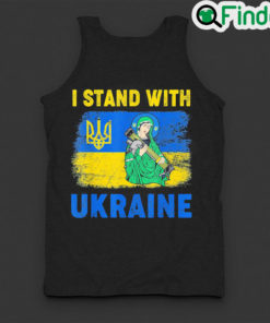 Nice vintage I Stand With Ukraine Saint Javelin Ukrainian Flag Peace Ukraine Tank Top