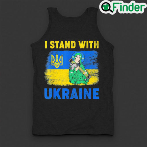 Nice vintage I Stand With Ukraine Saint Javelin Ukrainian Flag Peace Ukraine Tank Top