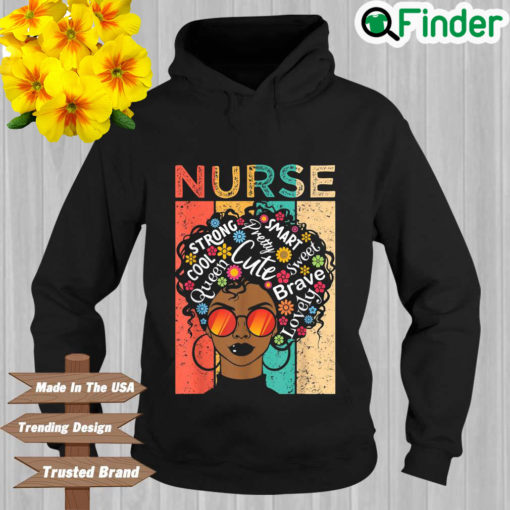 Nurse Black Woman Has Afro Hairstyle Black History Month Vintage Hoodie