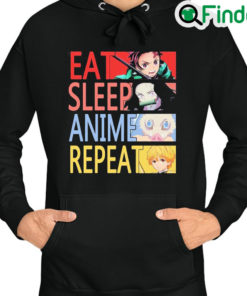 Official Eat Sleep Anime Repeat Demon Slayer Hoodie