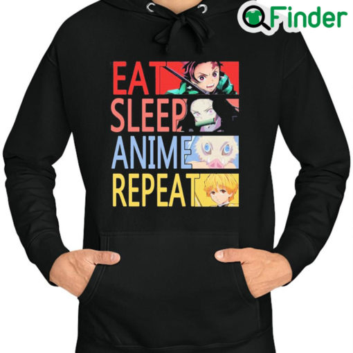 Official Eat Sleep Anime Repeat Demon Slayer Hoodie