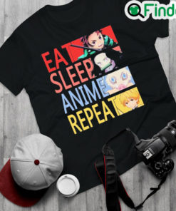 Official Eat Sleep Anime Repeat Demon Slayer Shirt