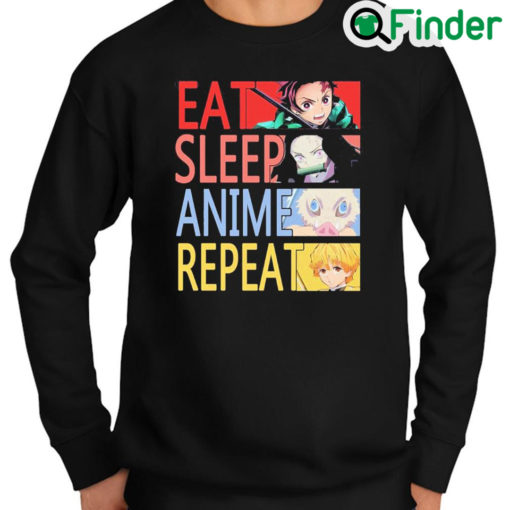 Official Eat Sleep Anime Repeat Demon Slayer Sweatshirt