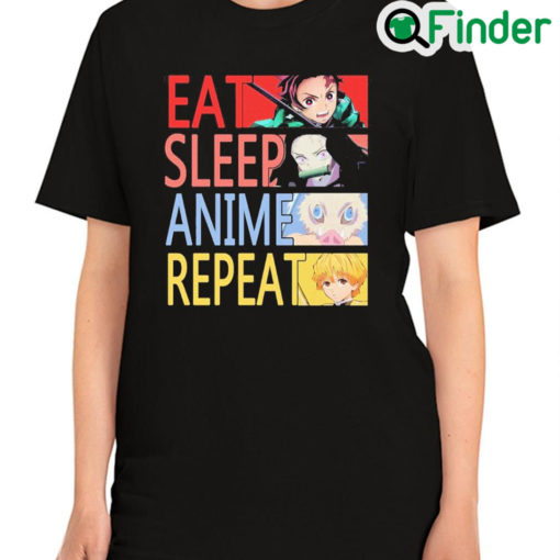 Official Eat Sleep Anime Repeat Demon Slayer T Shirt