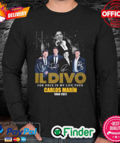 Official Il Divo for once in my life tour Carlos Marin 1968 2021 signature Long Sleeve