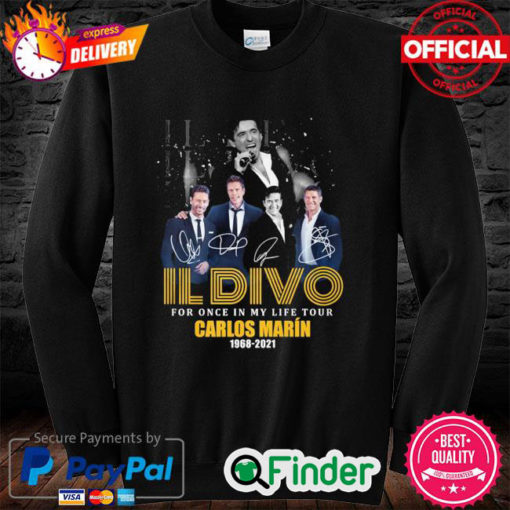 Official Il Divo for once in my life tour Carlos Marin 1968 2021 signature sweatshirt