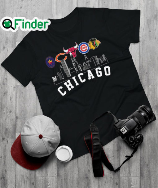 Official chicago Fire FC and Chicago Bear and Chicago Bulls and Chicago Cubs and Chicago Blackhawks Chicago City Shirt