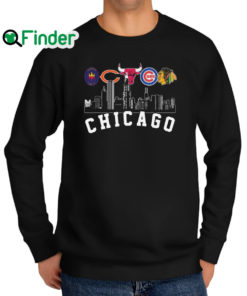 Official chicago Fire FC and Chicago Bear and Chicago Bulls and Chicago Cubs and Chicago Blackhawks Chicago City Sweatshirt