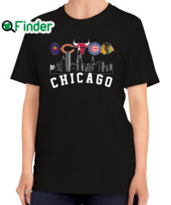 Official chicago Fire FC and Chicago Bear and Chicago Bulls and Chicago Cubs and Chicago Blackhawks Chicago City T Shirt