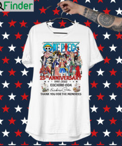 One Piece 25th anniversary 1997 2022 Eiichiro Oda signature thank you for the memories shirt