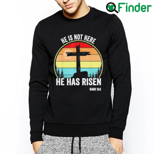 Original He is Risen Christian Easter Happy Eater Day Long Sleeve