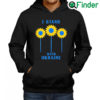 Original I Stand With Ukraine Sunflower Raised Fist Love Ukraine Hoodie