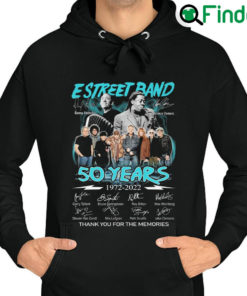 Original official E Street Band 50 years 1972 2022 thank you for the memories signatures Hoodie