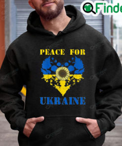 Peace For Ukraine Shirt Sunflower Heart Retro Ukrainian Flag Hoodie