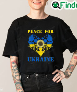 Peace For Ukraine Shirt Sunflower Heart Retro Ukrainian Flag Shirt