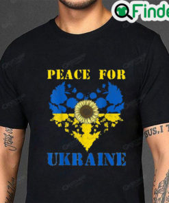 Peace For Ukraine Shirt Sunflower Heart Retro Ukrainian Flag T Shirt