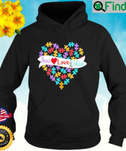 Peace Love Autism Awareness Toy Autism Puzzle Hoodie