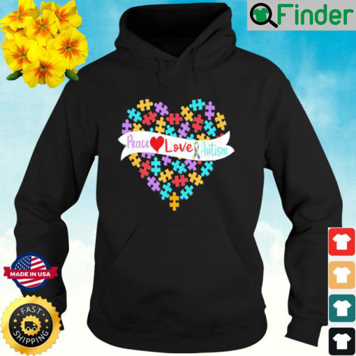 Peace Love Autism Awareness Toy Autism Puzzle Hoodie