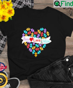 Peace Love Autism Awareness Toy Autism Puzzle Shirt