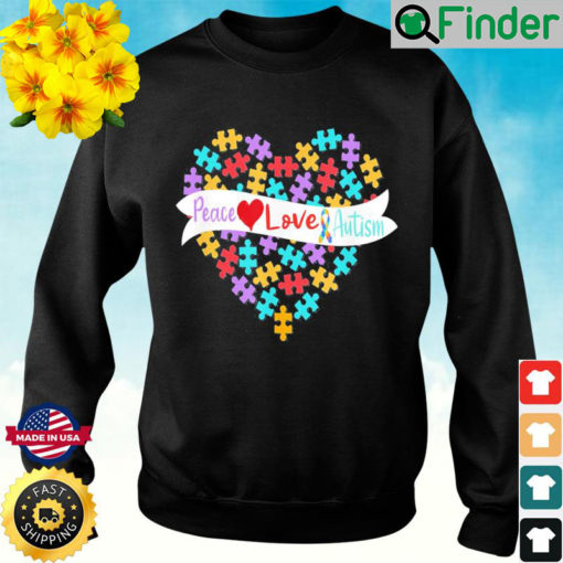 Peace Love Autism Awareness Toy Autism Puzzle Sweatshirt