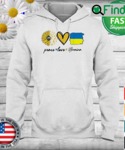 Peace Love Ukraine Sunflower Flag Stand With Ukrainian Hoodie