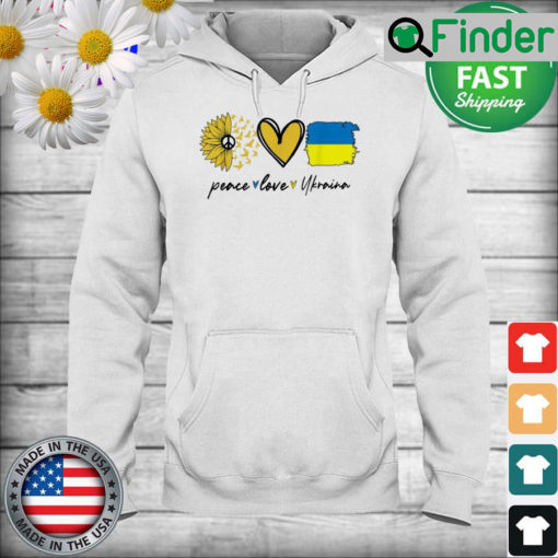 Peace Love Ukraine Sunflower Flag Stand With Ukrainian Hoodie