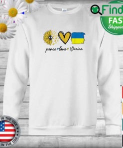 Peace Love Ukraine Sunflower Flag Stand With Ukrainian Sweatshirt