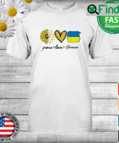 Peace Love Ukraine Sunflower Flag Stand With Ukrainian T Shirt